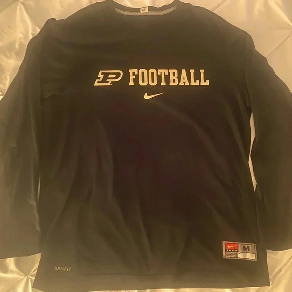 Nike Purdue Boilermakers Football Dri-Fit Shirt Black NCAA Men’s‎ Medium EUC - Picture 9 of 14